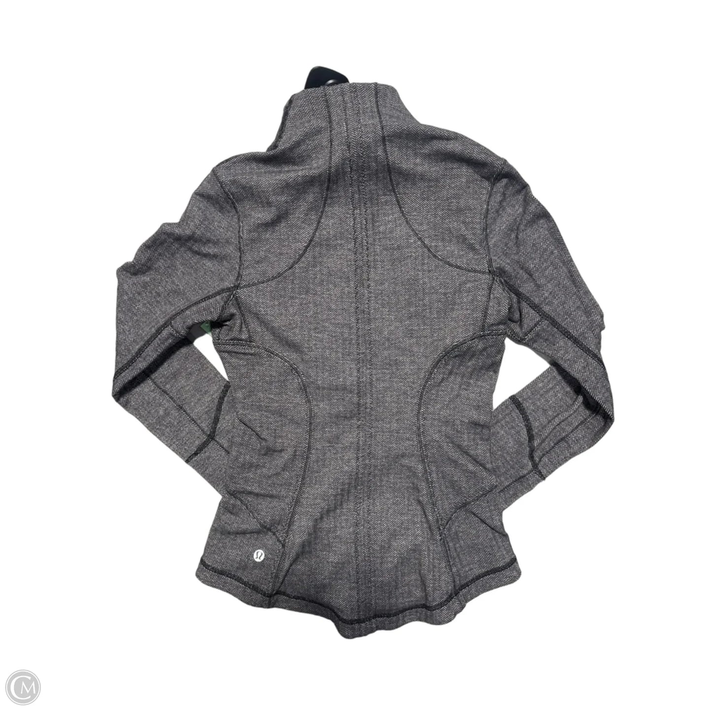 Athletic Jacket By Lululemon In Black & Grey, Size: S
