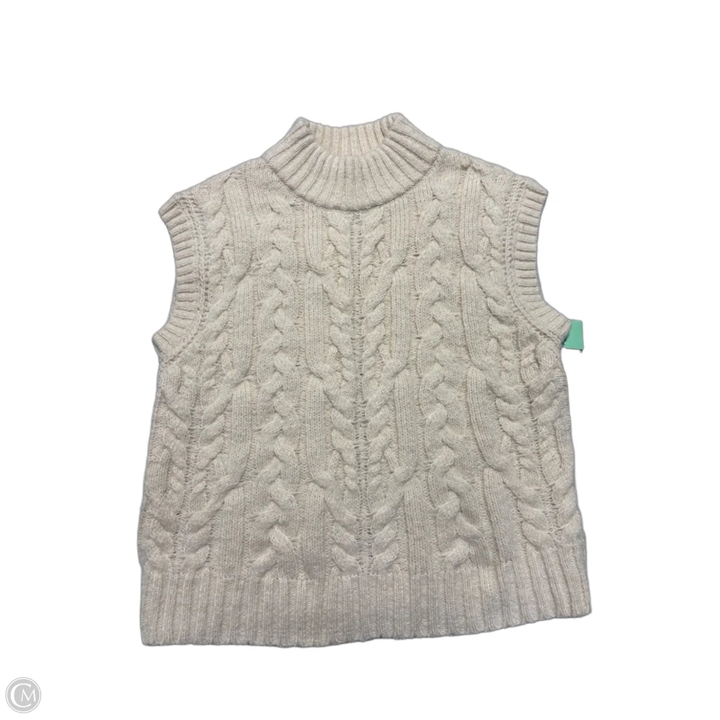 Sweater Short Sleeve By A New Day In Cream, Size: M