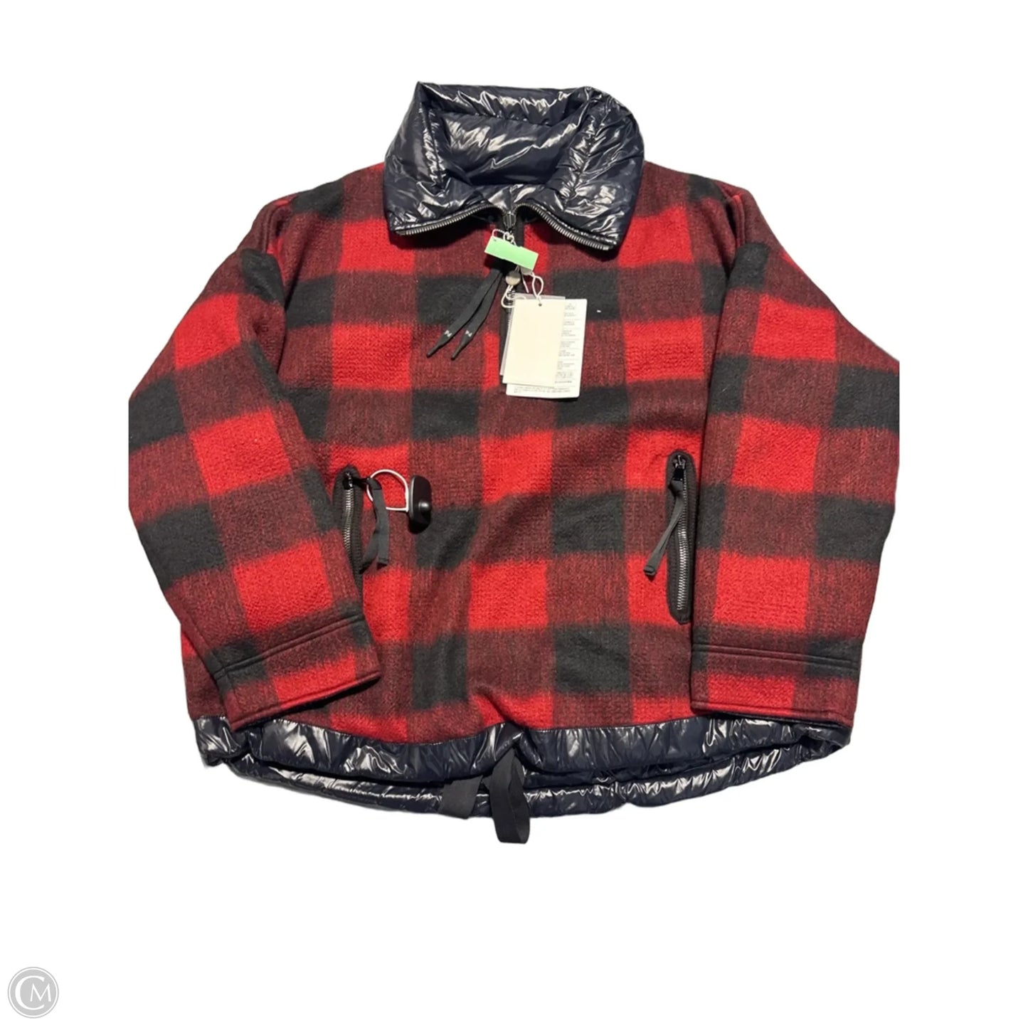 Coat Puffer & Quilted By Cmb In Black & Red, Size: M