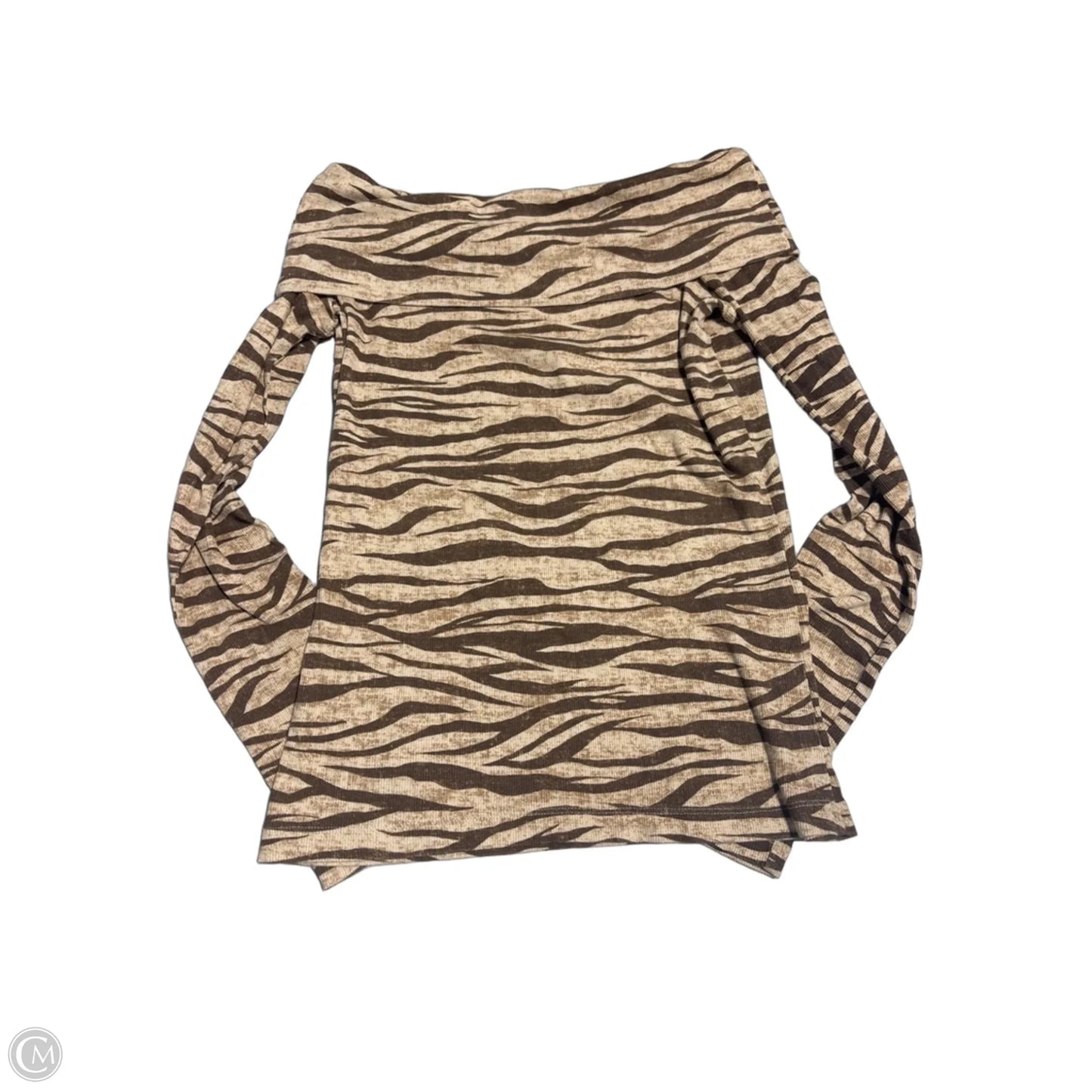 Top Long Sleeve By Pilcro In Zebra Print, Size: L