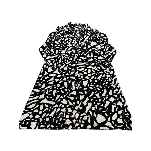 Top 3/4 Sleeve By Chicos In Black & Cream, Size: Xl