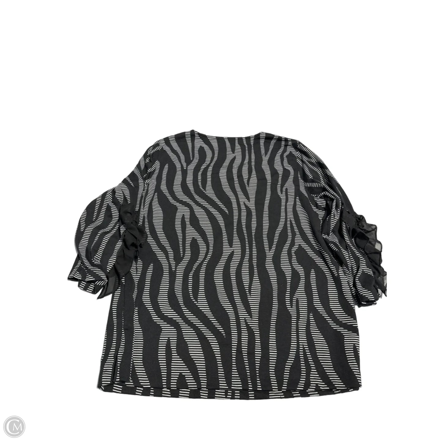 Top 3/4 Sleeve By Multiples In Black & Grey, Size: L