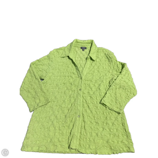 Top 3/4 Sleeve By Ninety Woman In Green, Size: Xl