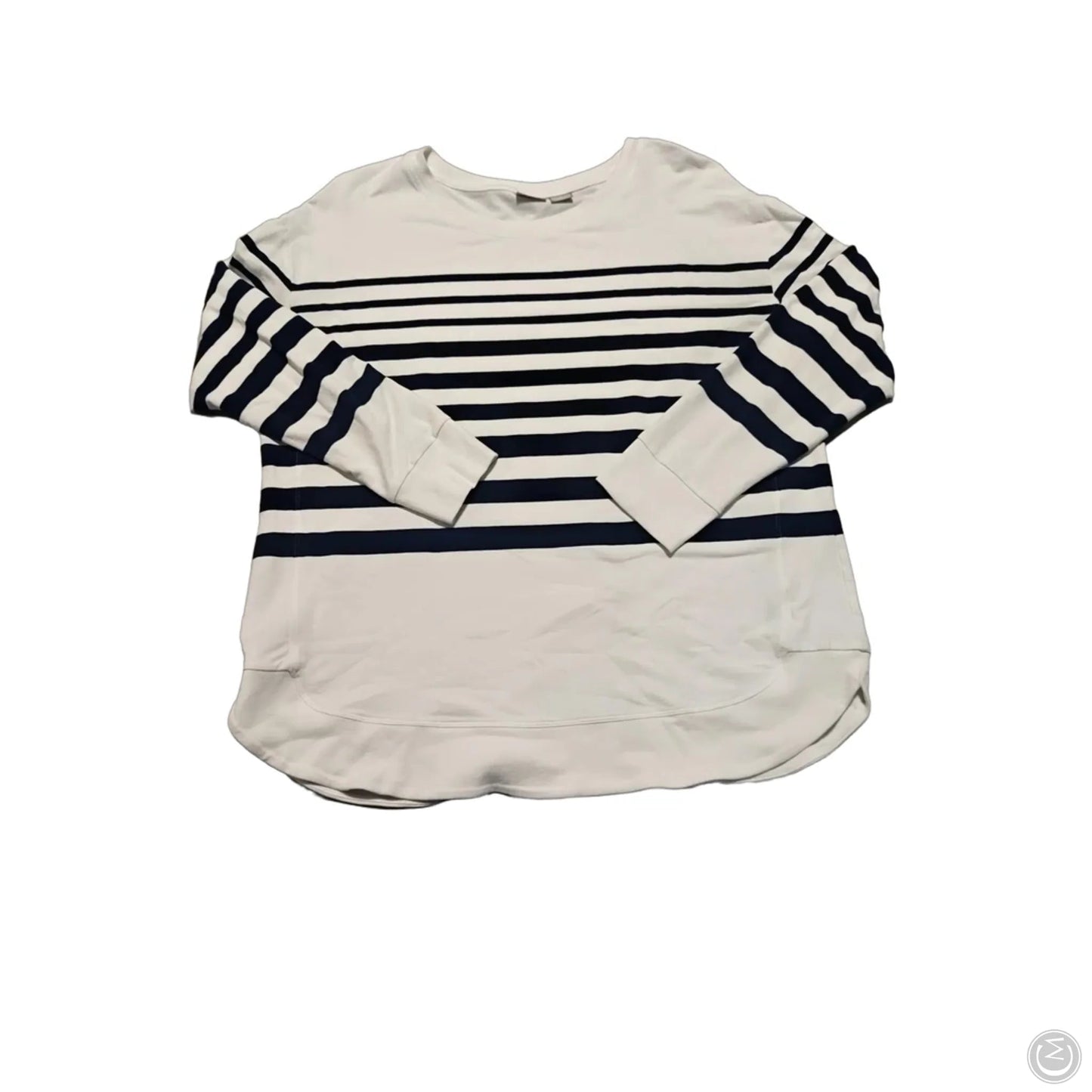 Top Long Sleeve By Chicos In Blue & White, Size: L