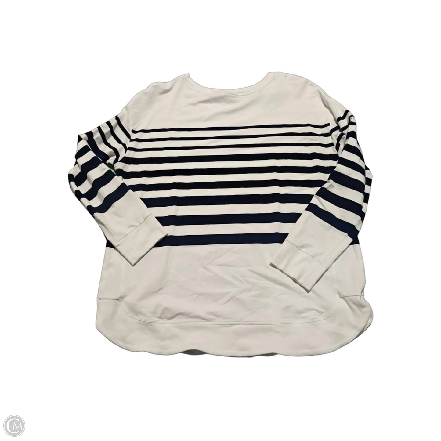 Top Long Sleeve By Chicos In Blue & White, Size: L