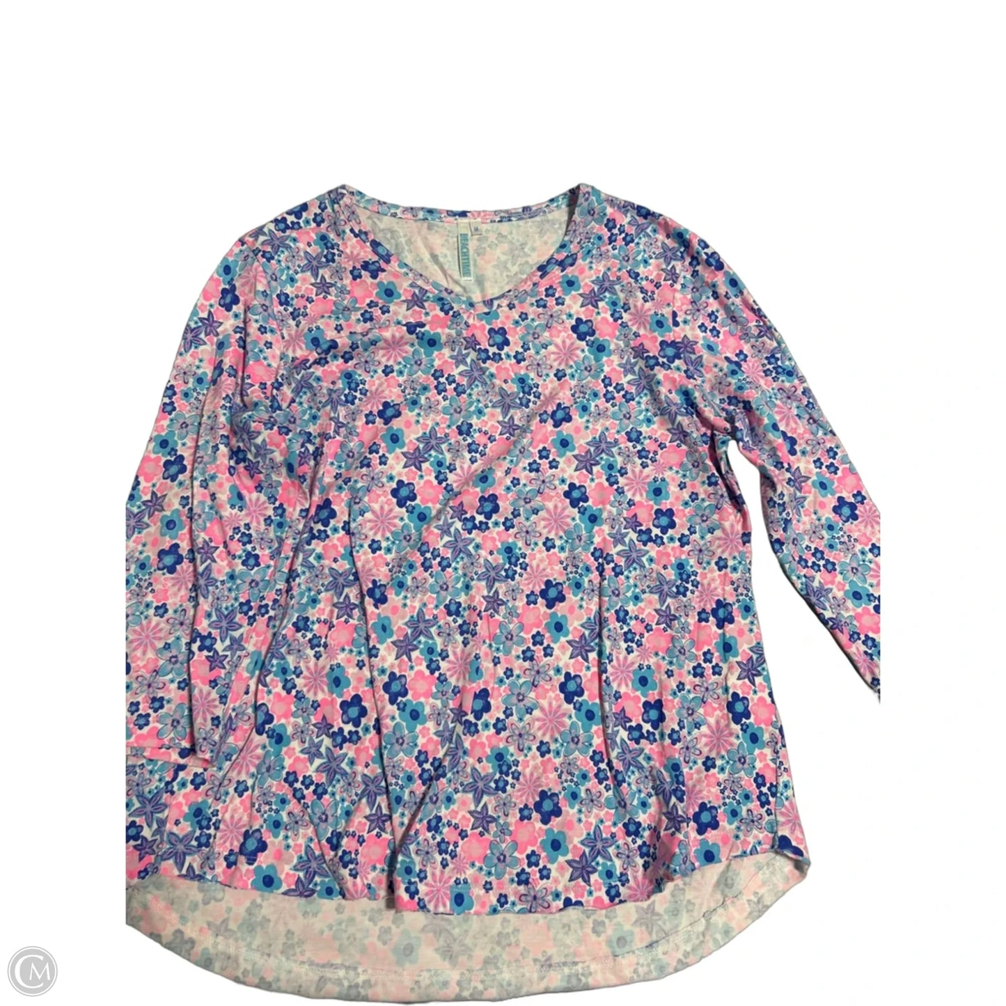 Top 3/4 Sleeve By Cmc In Blue & Pink, Size: M