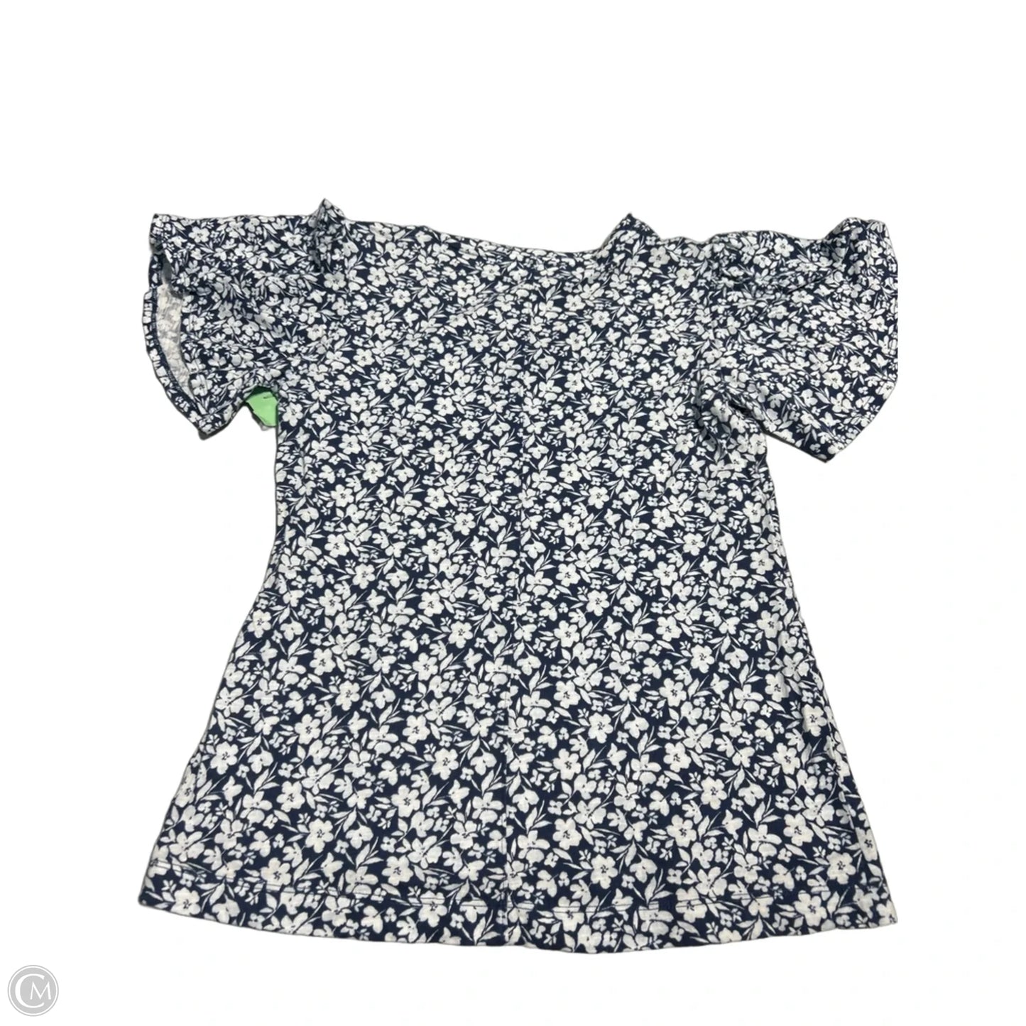 Top Short Sleeve By Lc Lauren Conrad In Blue & White, Size: S