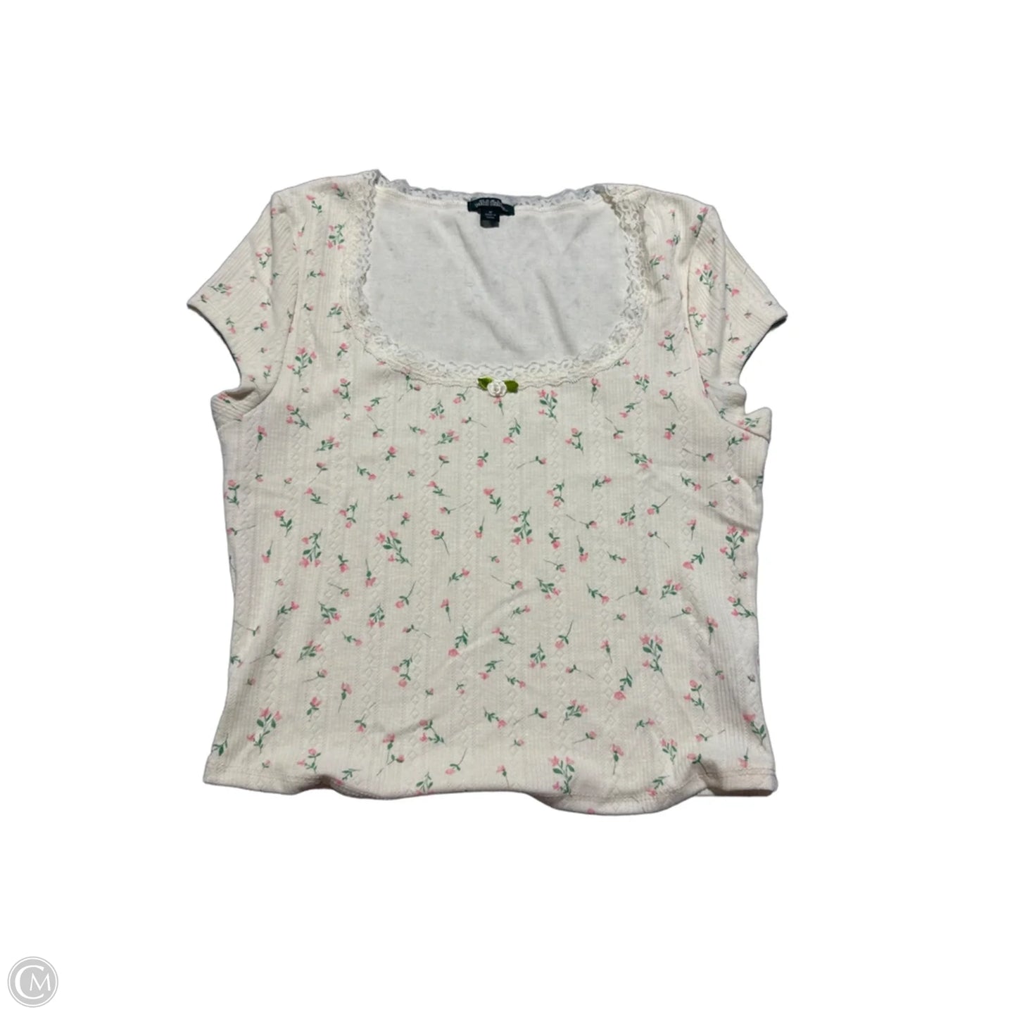 Top Short Sleeve By Wild Fable In Cream, Size: M