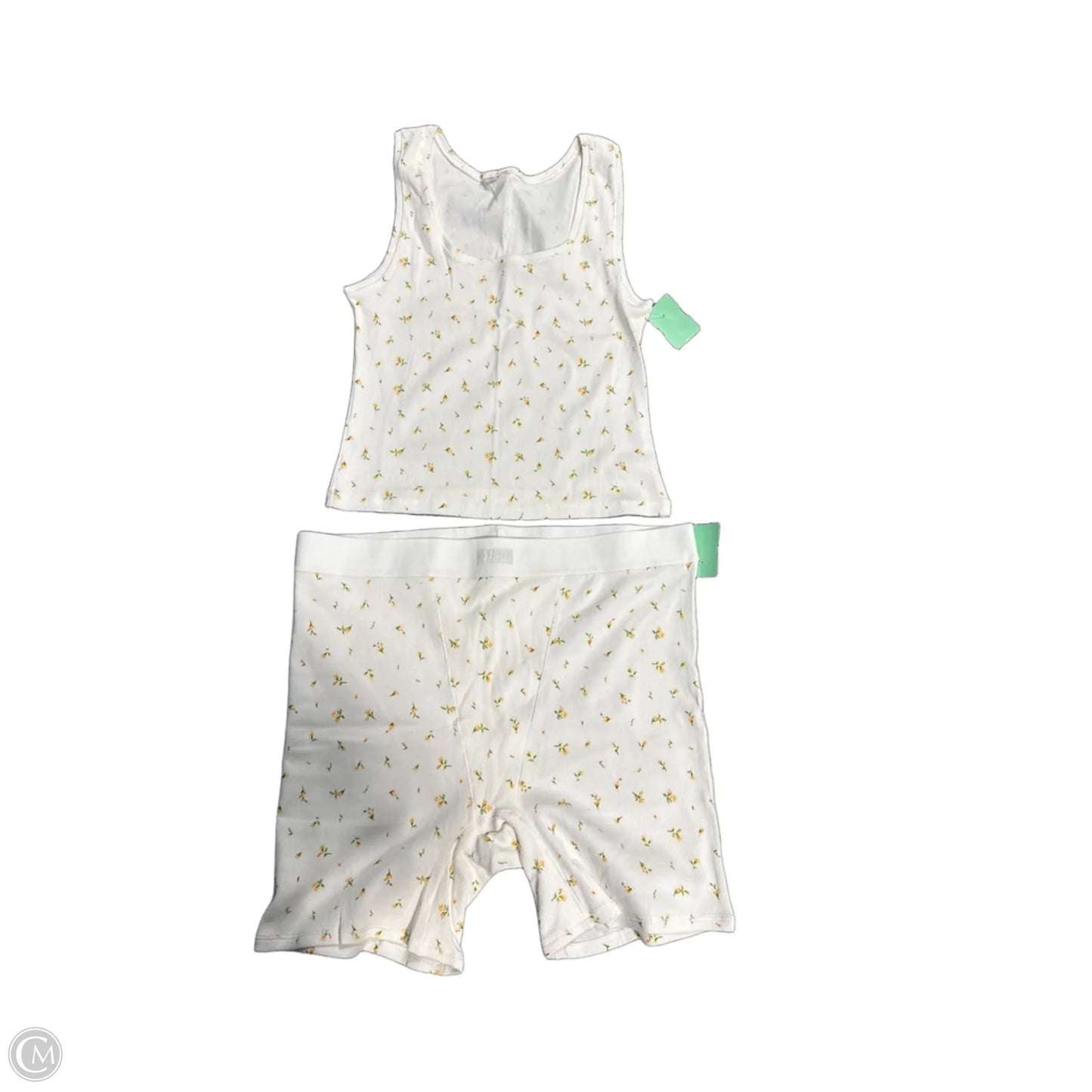 Top 2pc Sleeveless By Skims In Cream & Yellow, Size: Xl