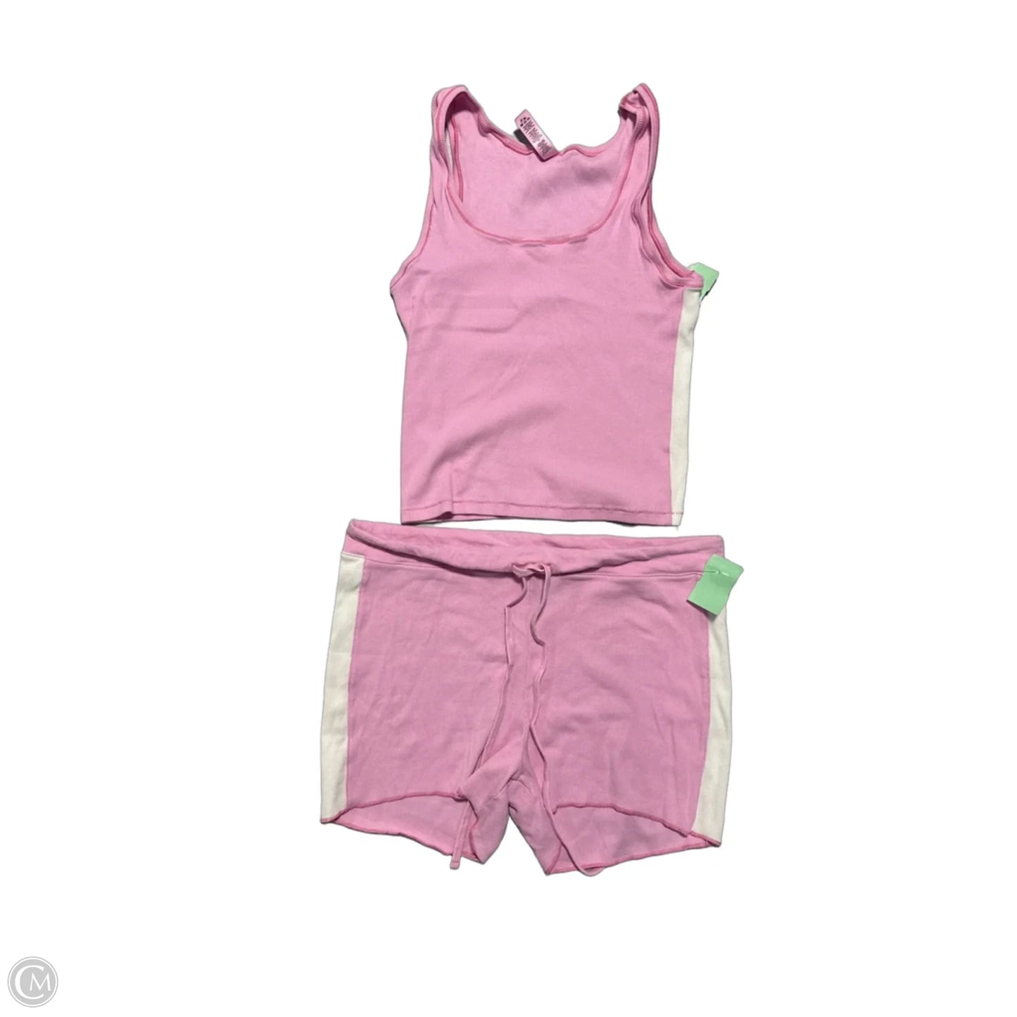 Top 2pc Sleeveless By Skims In Pink & White, Size: 2x