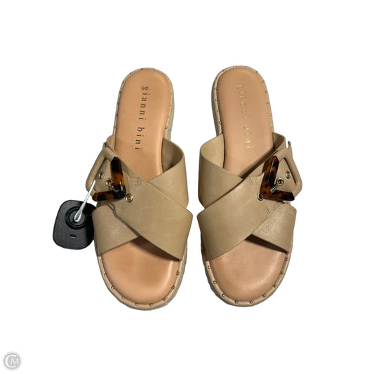 Sandals Flats By Gianni Bini In Tan, Size: 8.5