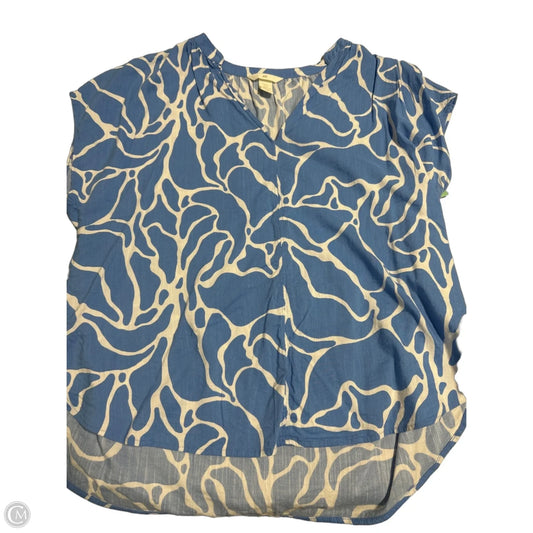 Top Short Sleeve By H&m In Blue & White, Size: L