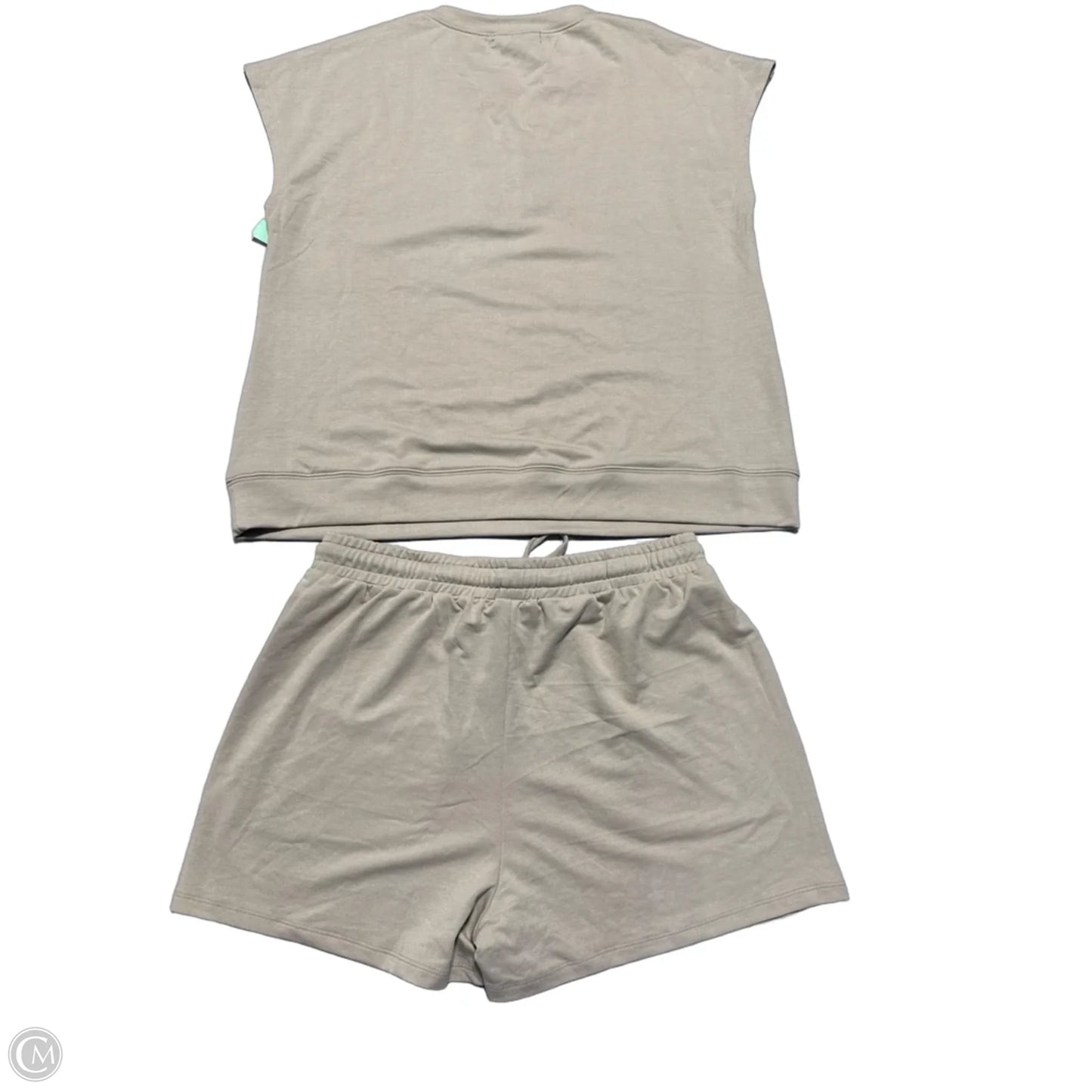 Top 2pc Short Sleeve By Lillusory In Tan, Size: L