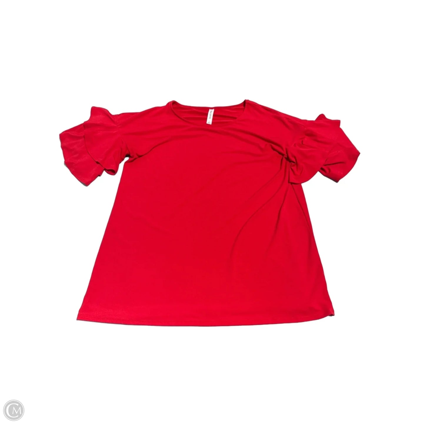 Blouse Short Sleeve By Zenana Outfitters In Red, Size: L
