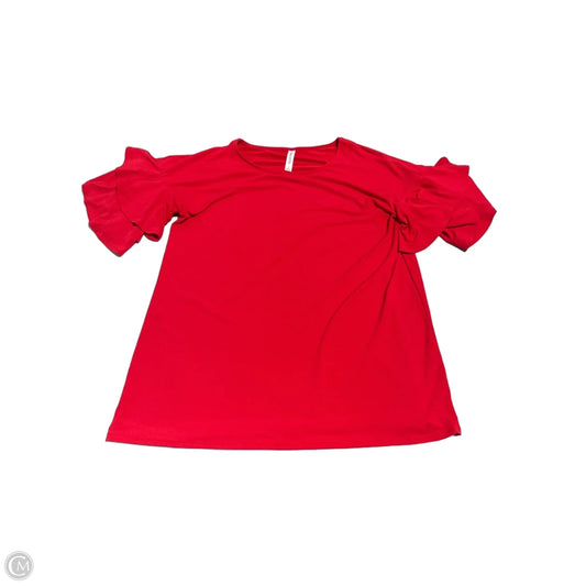 Blouse Short Sleeve By Zenana Outfitters In Red, Size: L