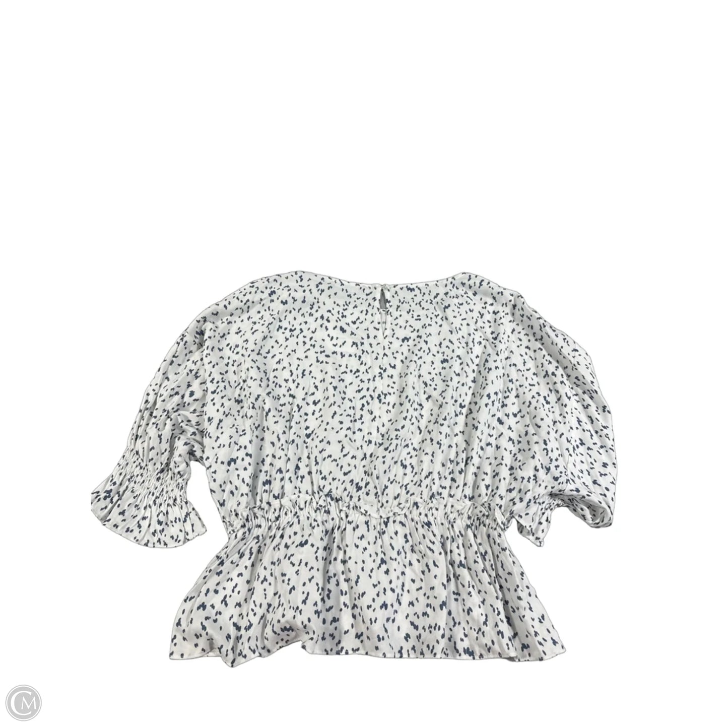 Blouse 3/4 Sleeve By Cmc In Blue & White, Size: S