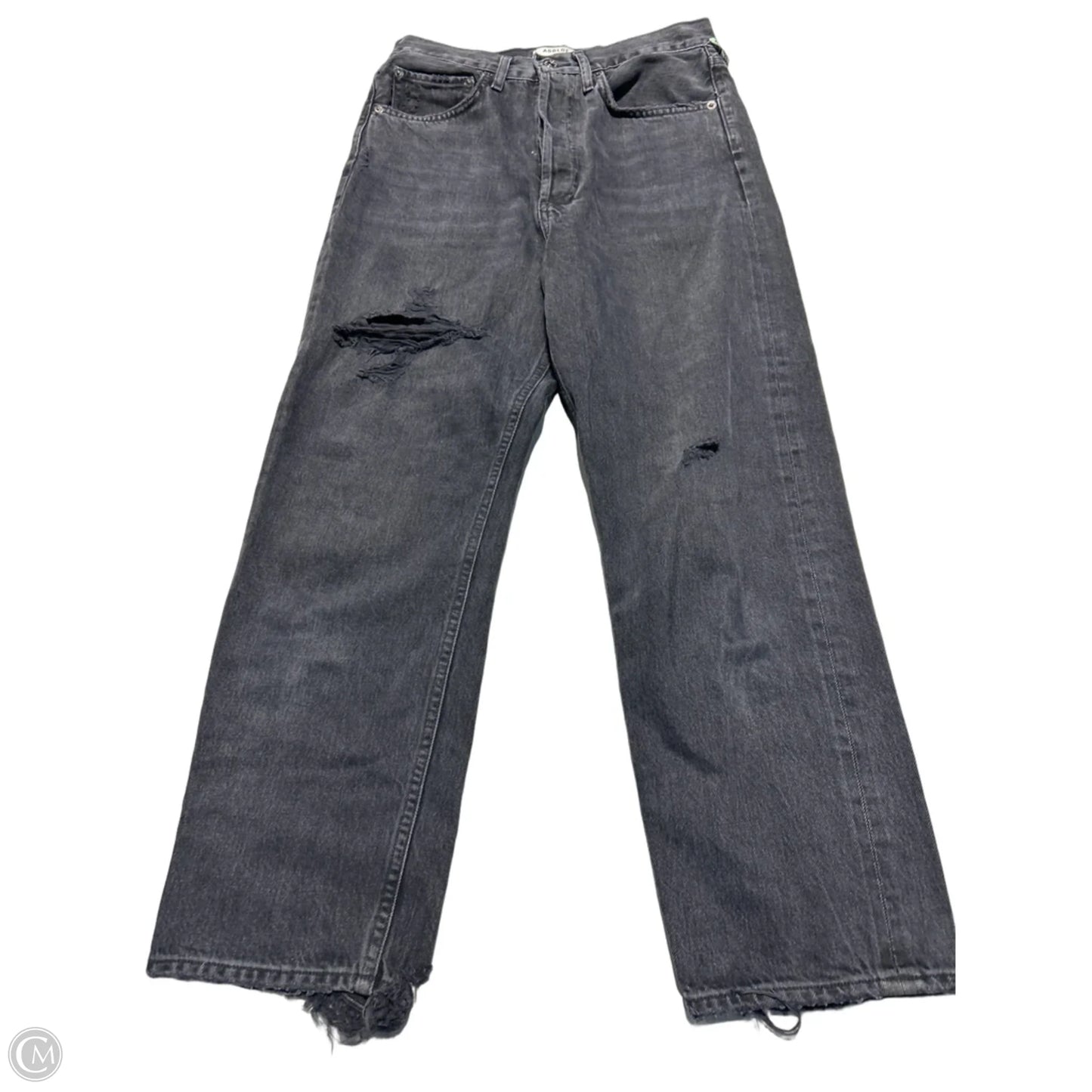 Jeans Straight By Agolde In Black Denim, Size: 2
