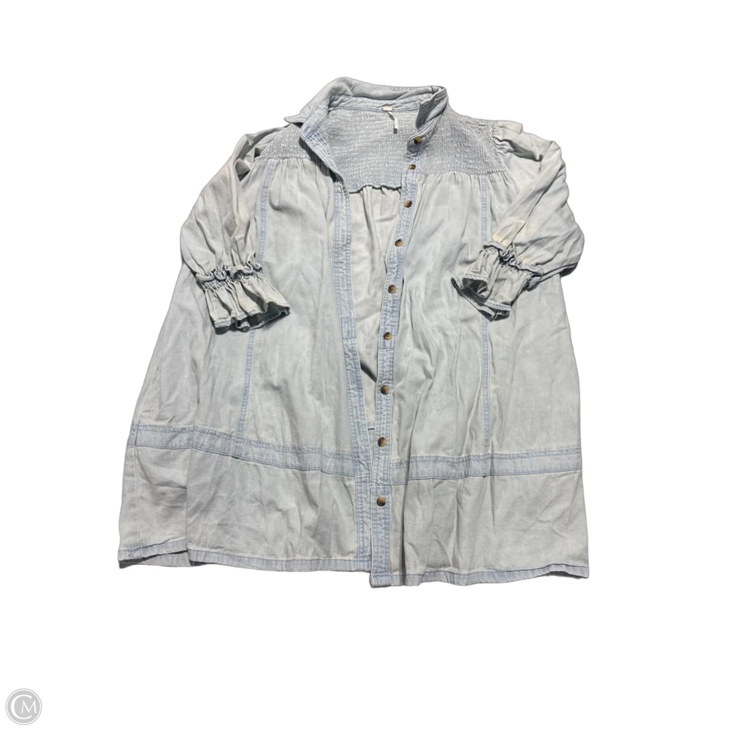 Dress Casual Short By Free People In Blue Denim, Size: S