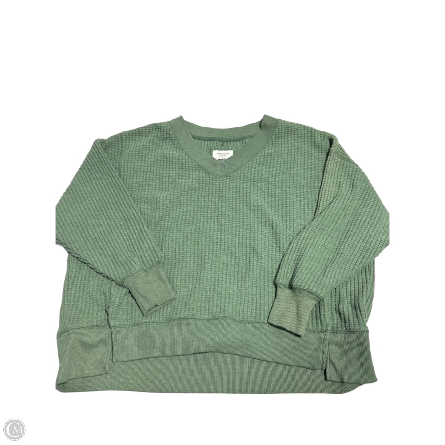 Top Long Sleeve By American Eagle In Green, Size: Xs