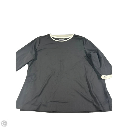 Top Long Sleeve By Adrienne Vittadini In Black, Size: 3x