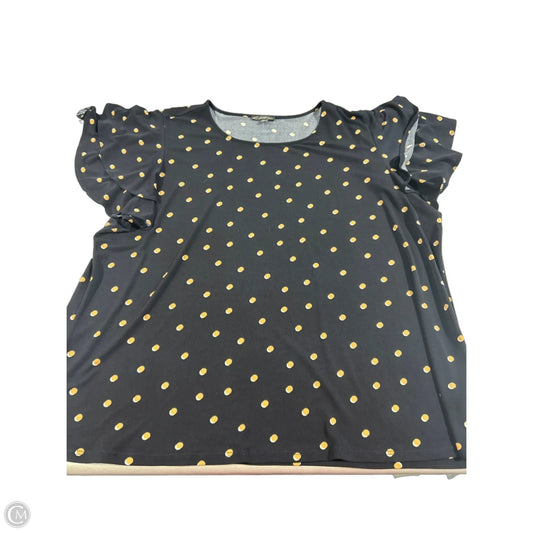Top Short Sleeve By Adrianna Papell In Navy, Size: 3x