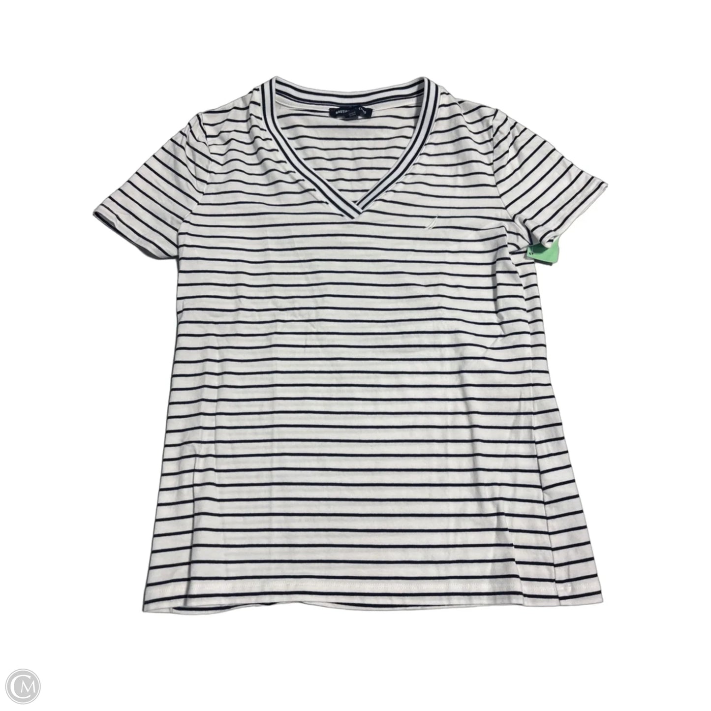 Top Short Sleeve By Nautica In Black & White, Size: S