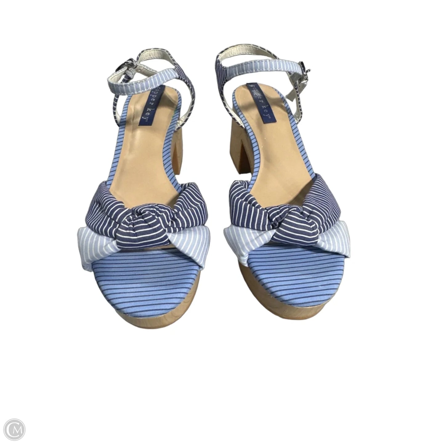 Sandals Heels Block By Copper Key In Blue, Size: 6