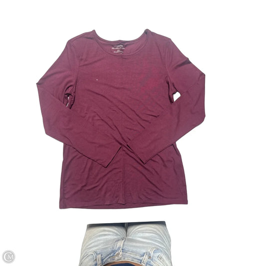Top Long Sleeve By Chicos In Maroon, Size: S