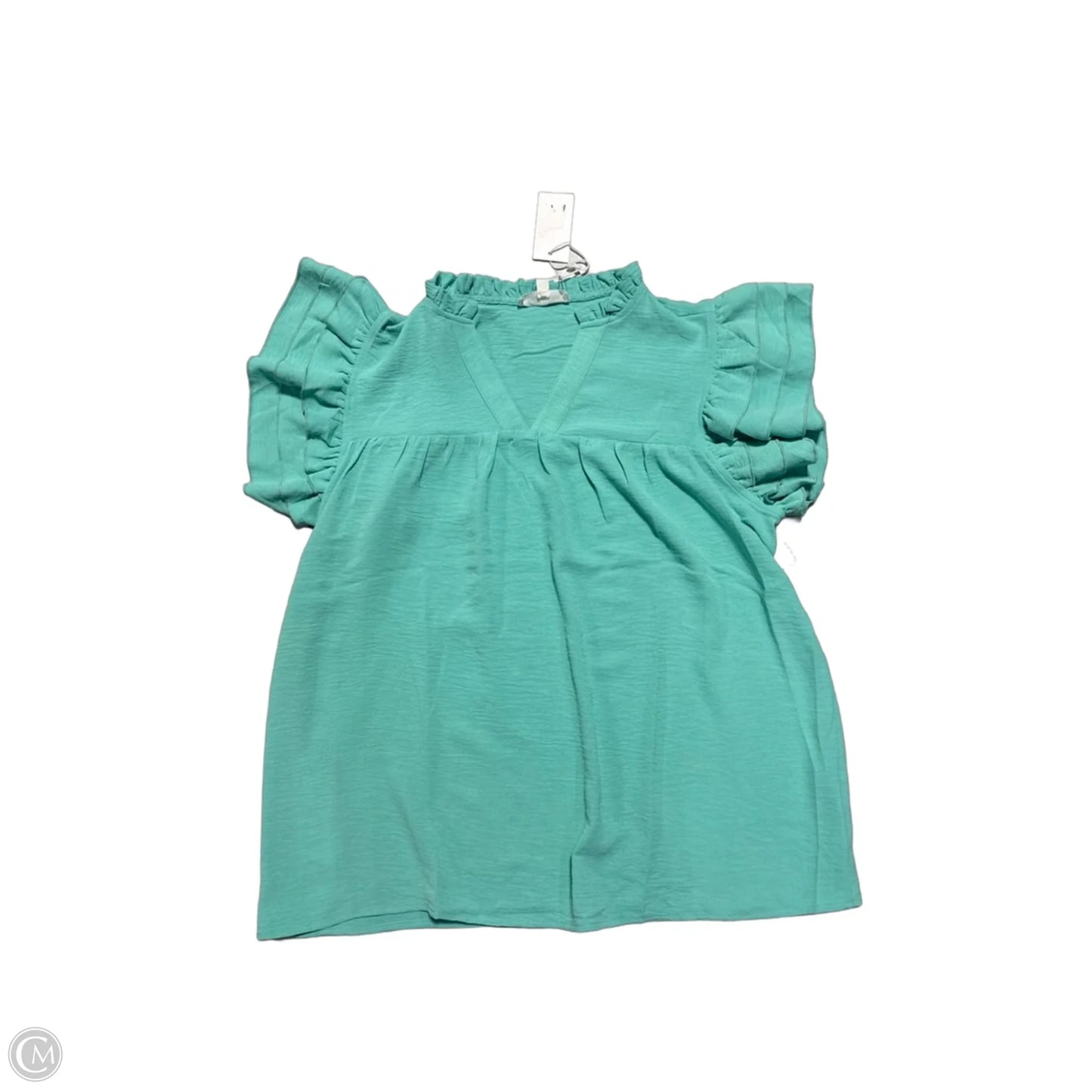 Top Short Sleeve By Cmc In Aqua, Size: S
