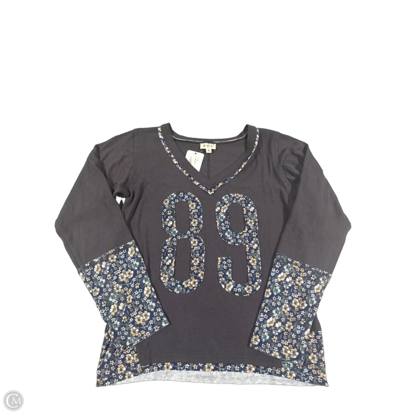 Top Long Sleeve By Pol In Grey, Size: S