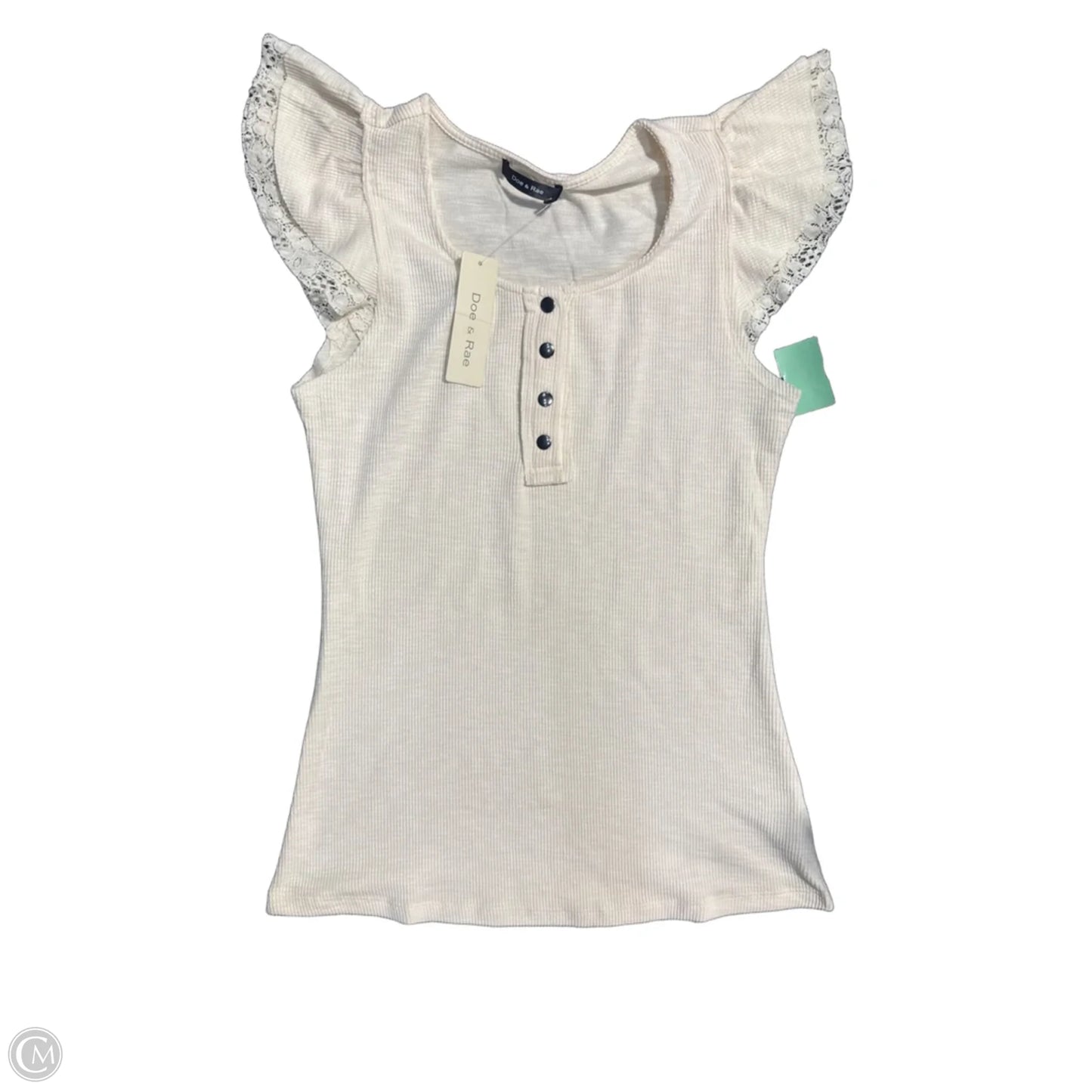 Top Short Sleeve By Doe & Rae In Cream, Size: S