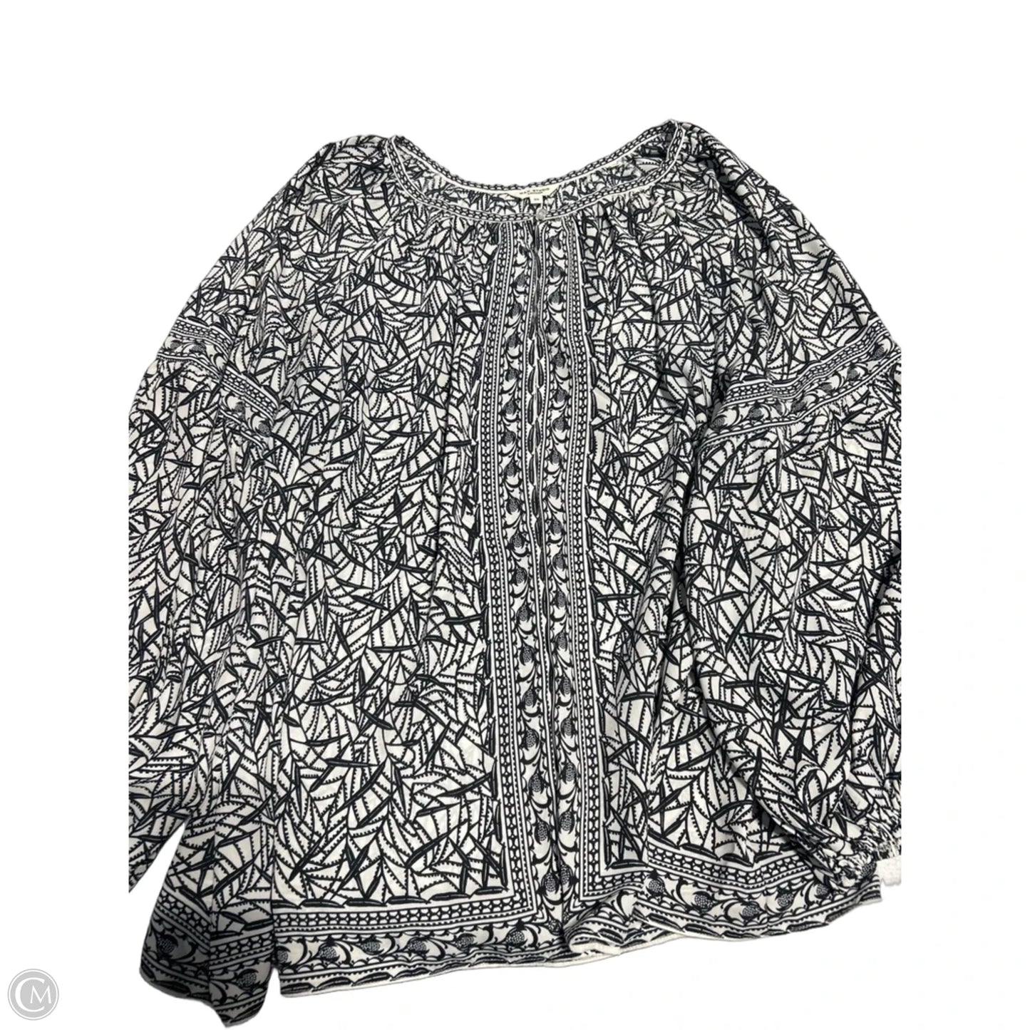 Top Long Sleeve By Max Studio In Black & White, Size: 3x