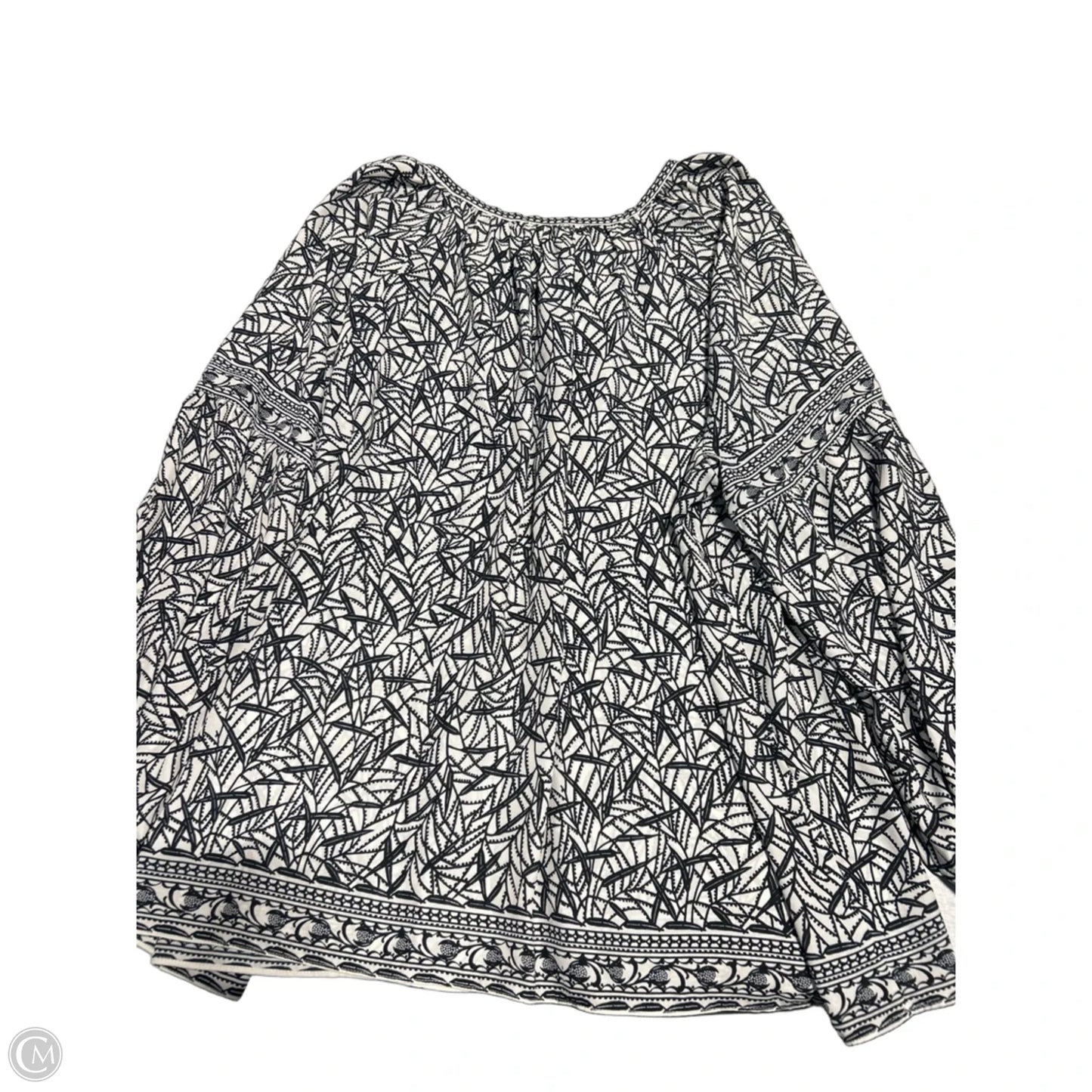 Top Long Sleeve By Max Studio In Black & White, Size: 3x