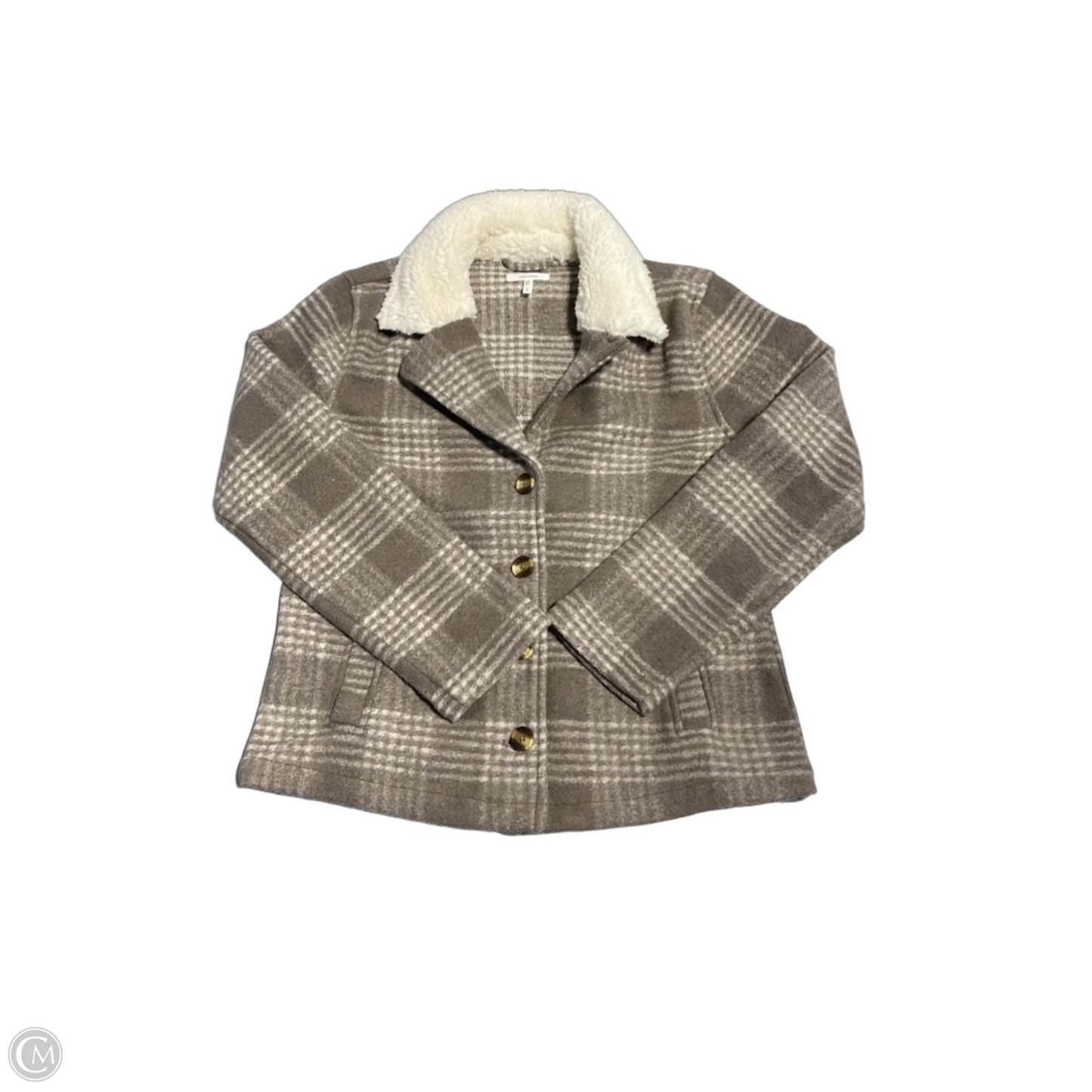 Top Long Sleeve By Maurices In Brown & Cream, Size: S