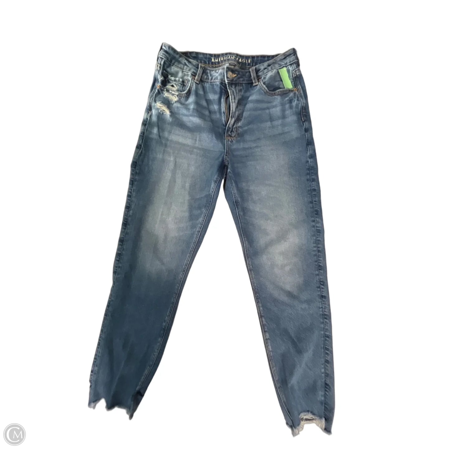 Jeans Straight By American Eagle In Blue Denim, Size: 12