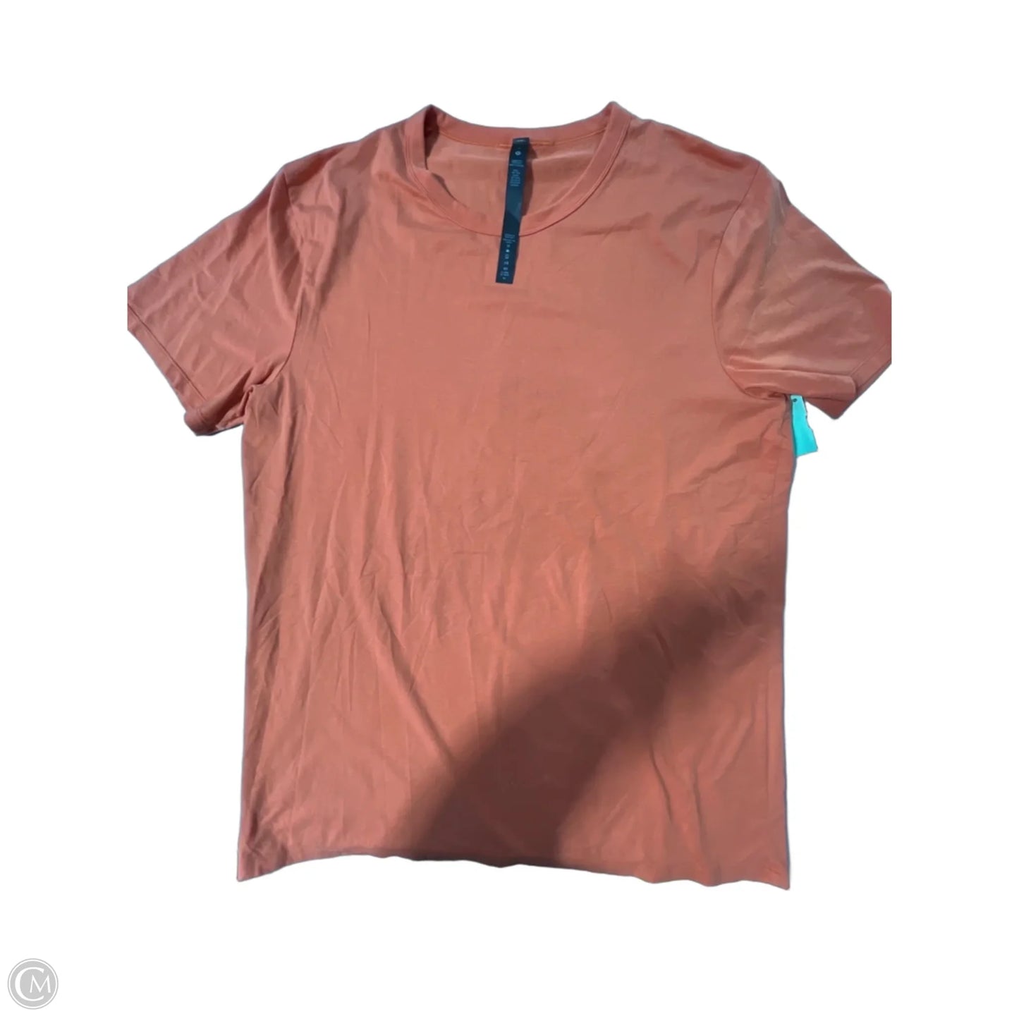 Athletic Top Short Sleeve By Lululemon In Orange, Size: L