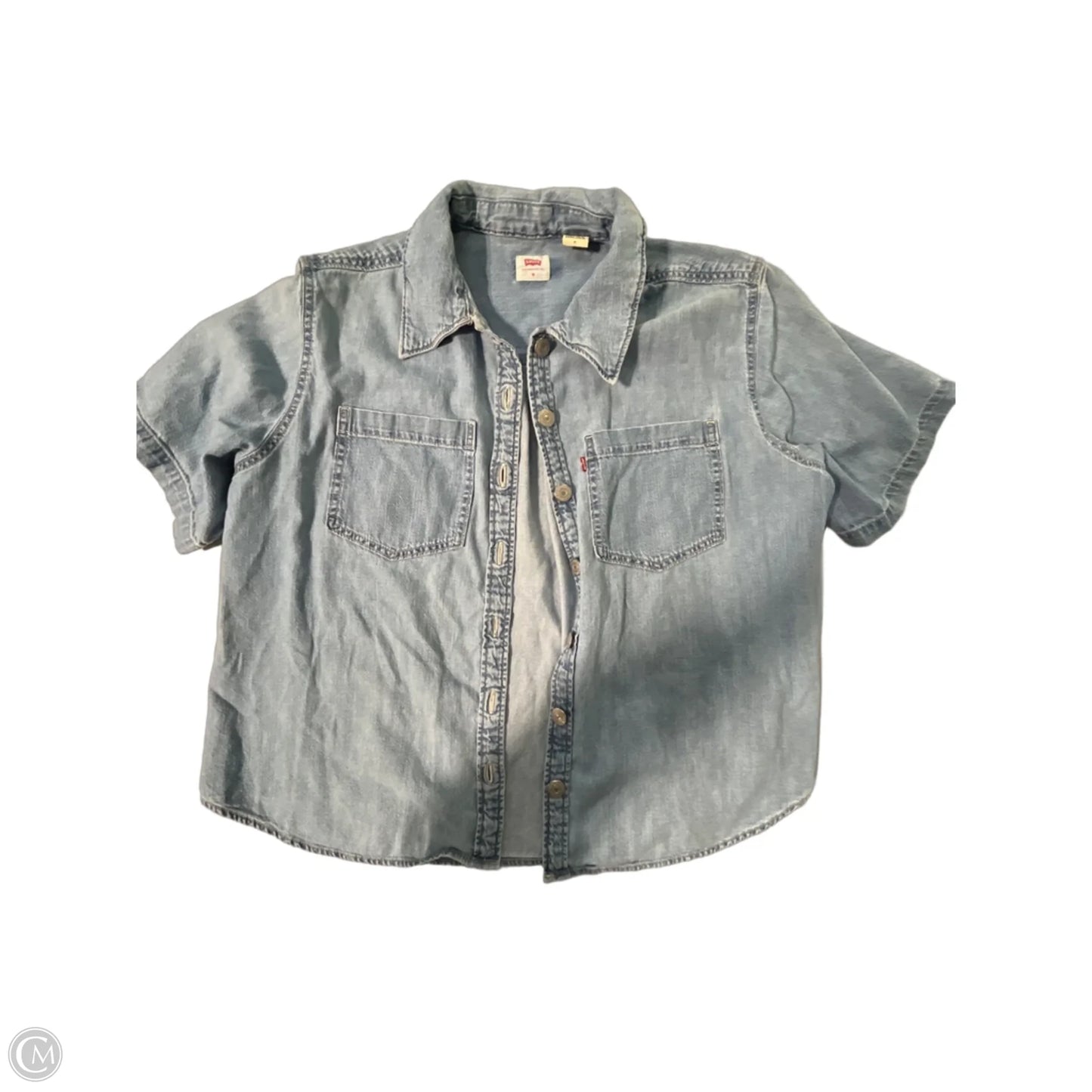 Top Short Sleeve By Levis In Blue, Size: M