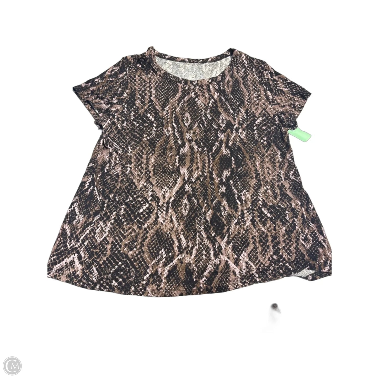 Top Short Sleeve By Maurices In Leopard Print, Size: L