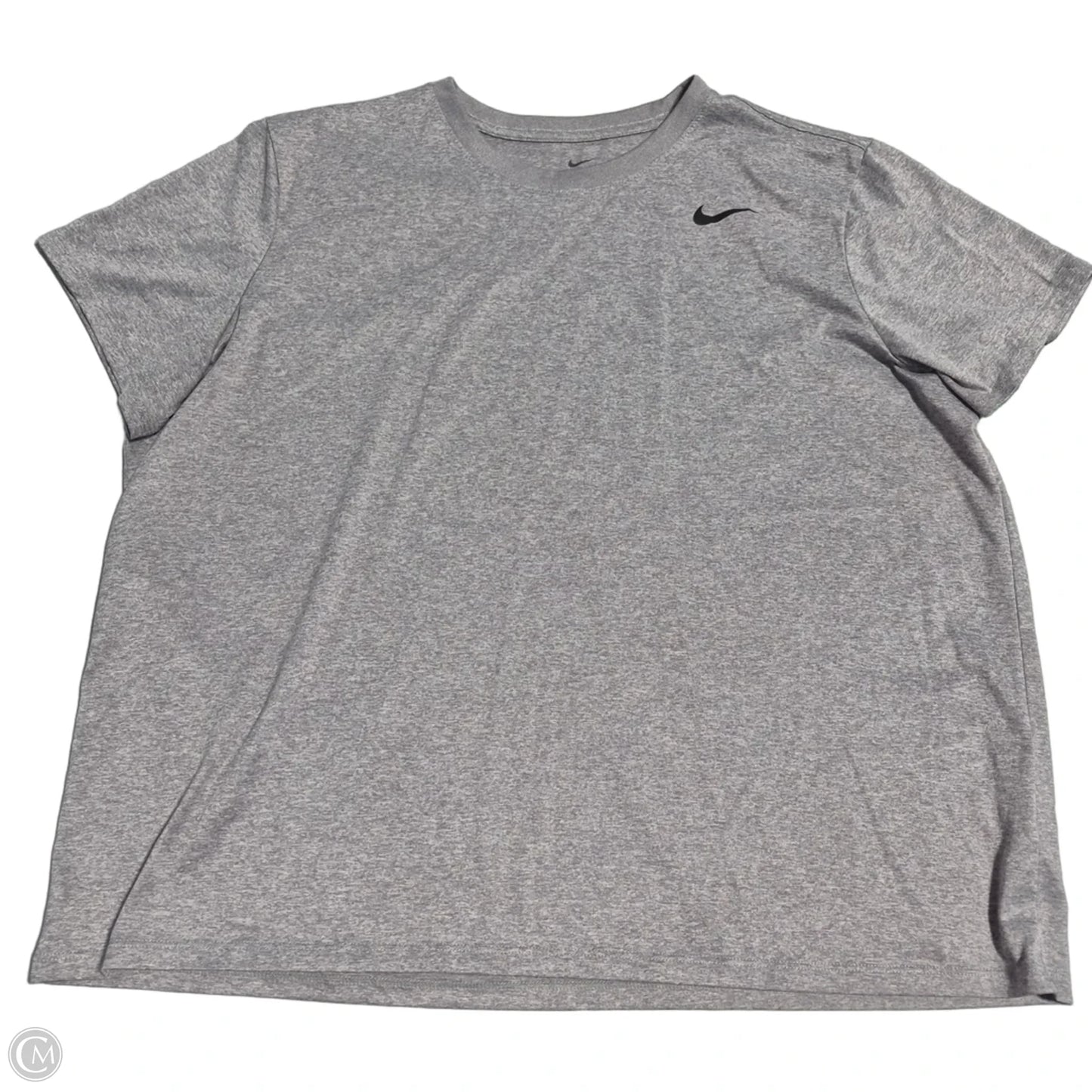Athletic Top Short Sleeve By Nike In Grey, Size: Xxl