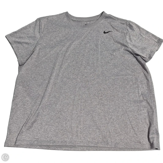 Athletic Top Short Sleeve By Nike In Grey, Size: Xxl