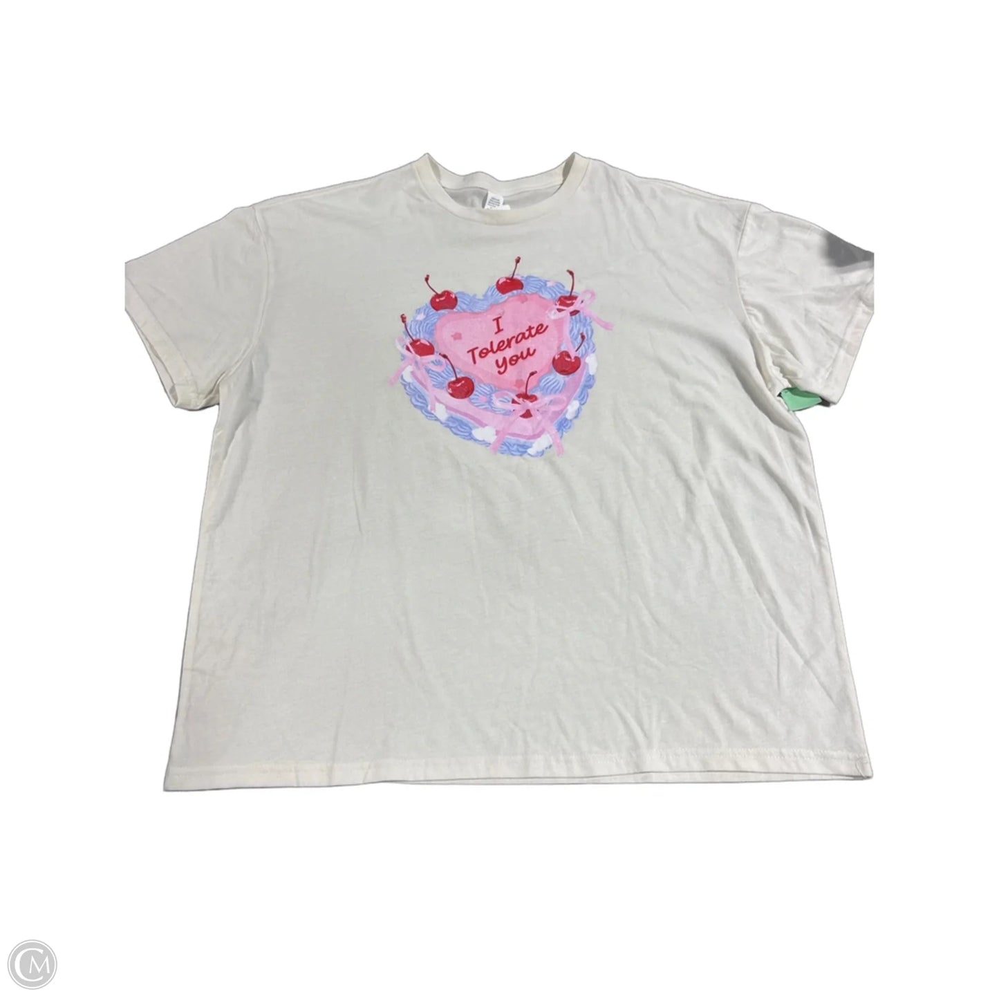 Top Short Sleeve Basic By Cmc In Cream, Size: L