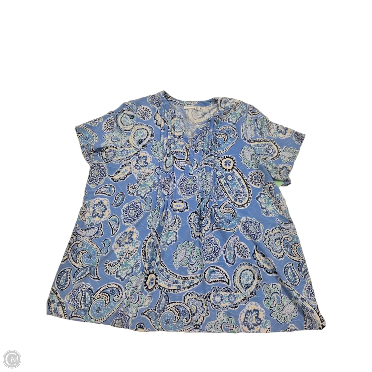 Top Short Sleeve By Croft And Barrow In Blue, Size: 1x