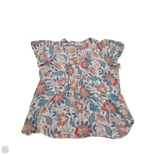 Top Short Sleeve By Rose And Olive In Floral Print, Size: 1x