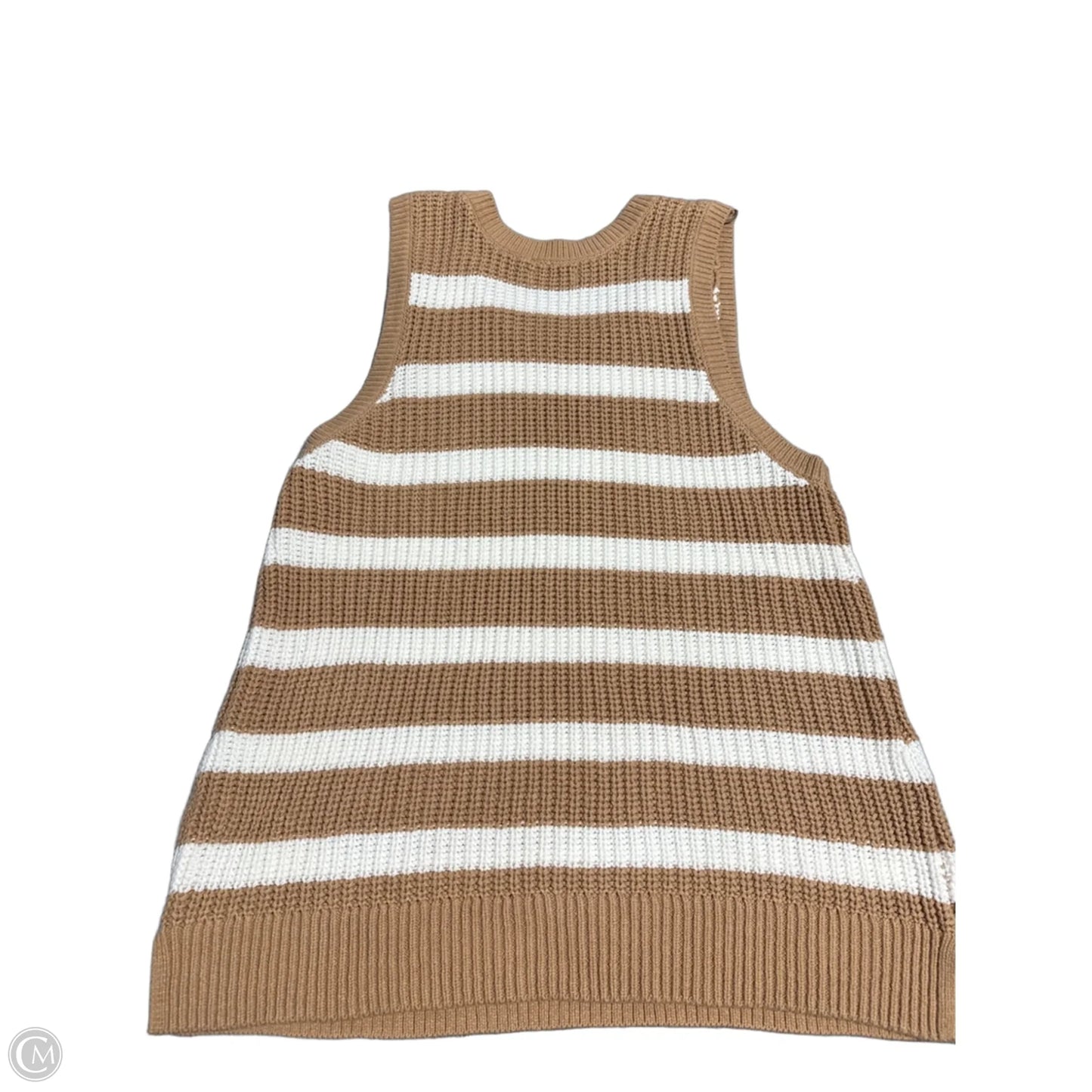 Tank Top By Sonoma In Tan & White, Size: 1x