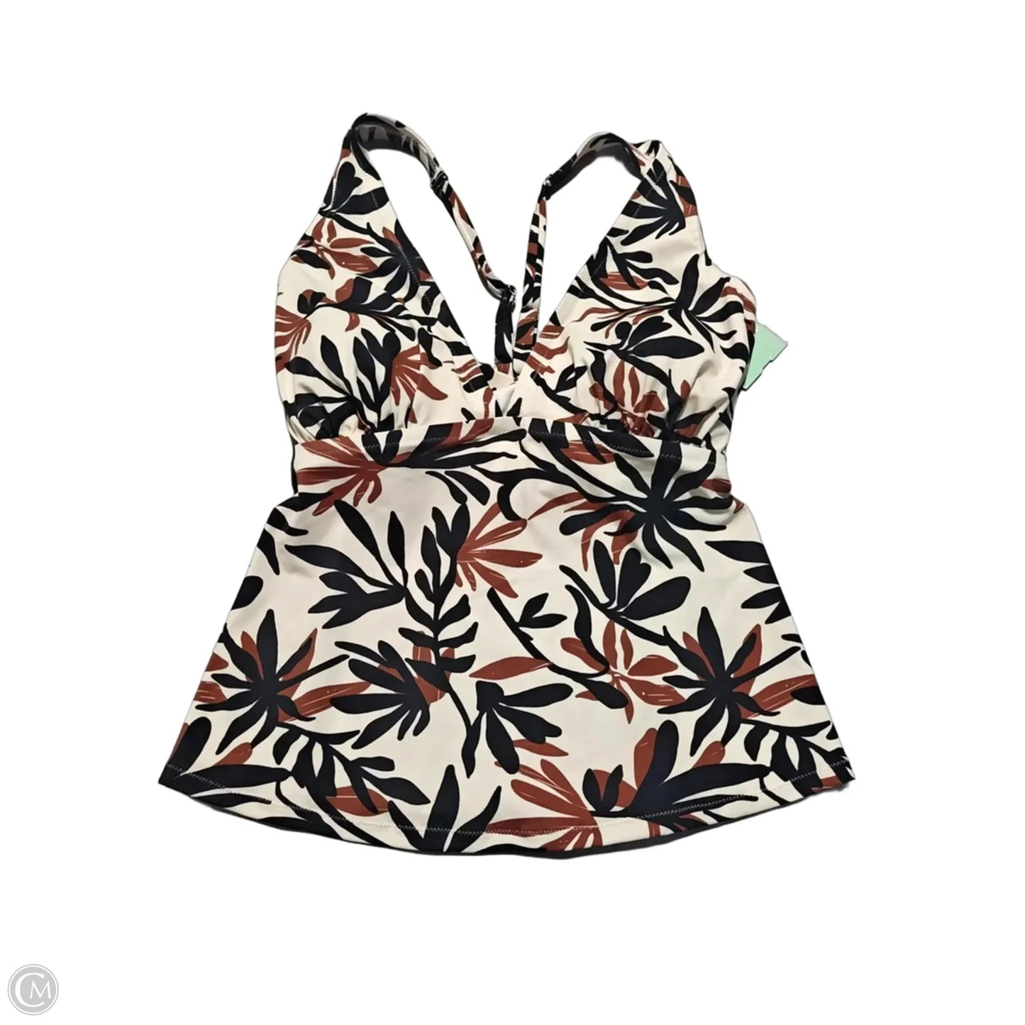 Swimsuit Top By Shade & Shore In Brown & Cream, Size: 1x