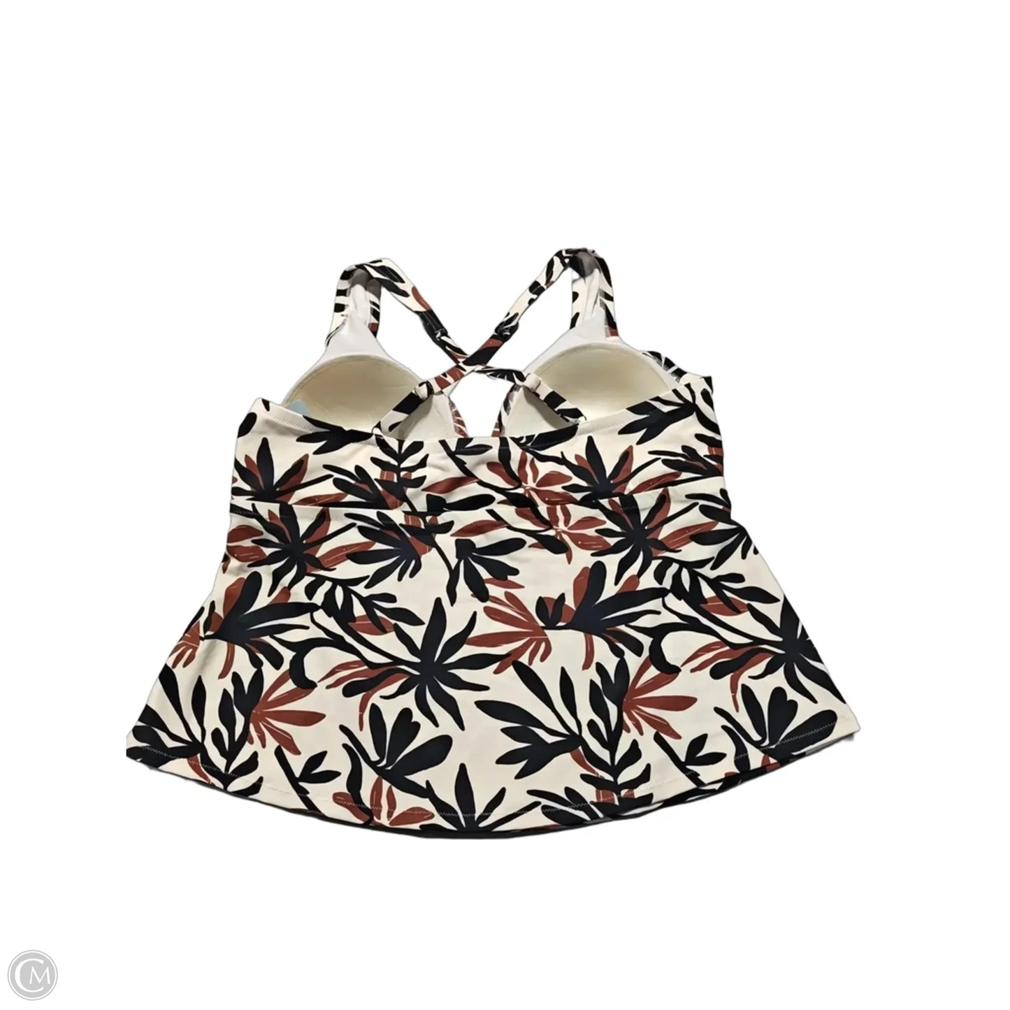Swimsuit Top By Shade & Shore In Brown & Cream, Size: 1x