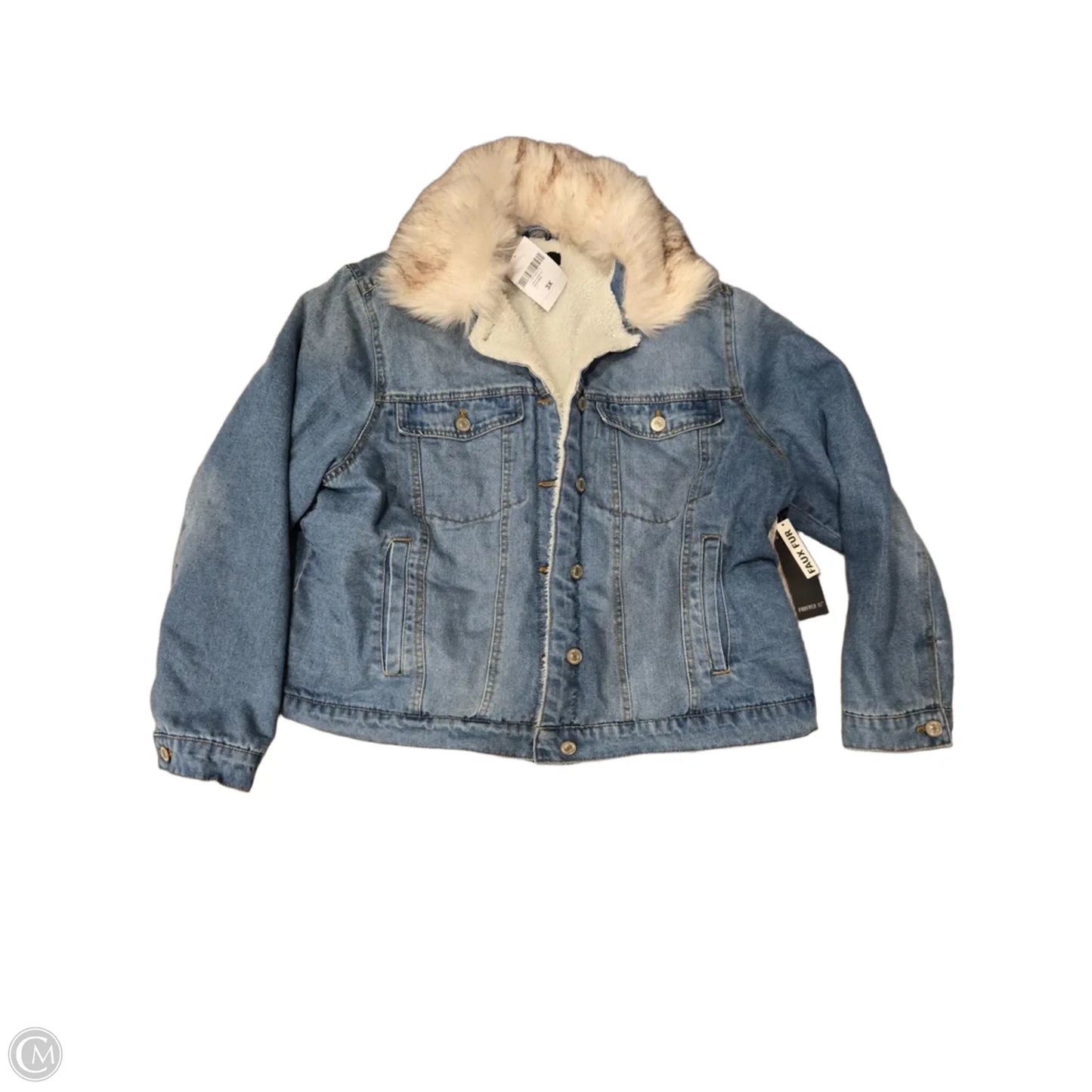 Jacket Denim By Forever 21 In Blue Denim, Size: 3x