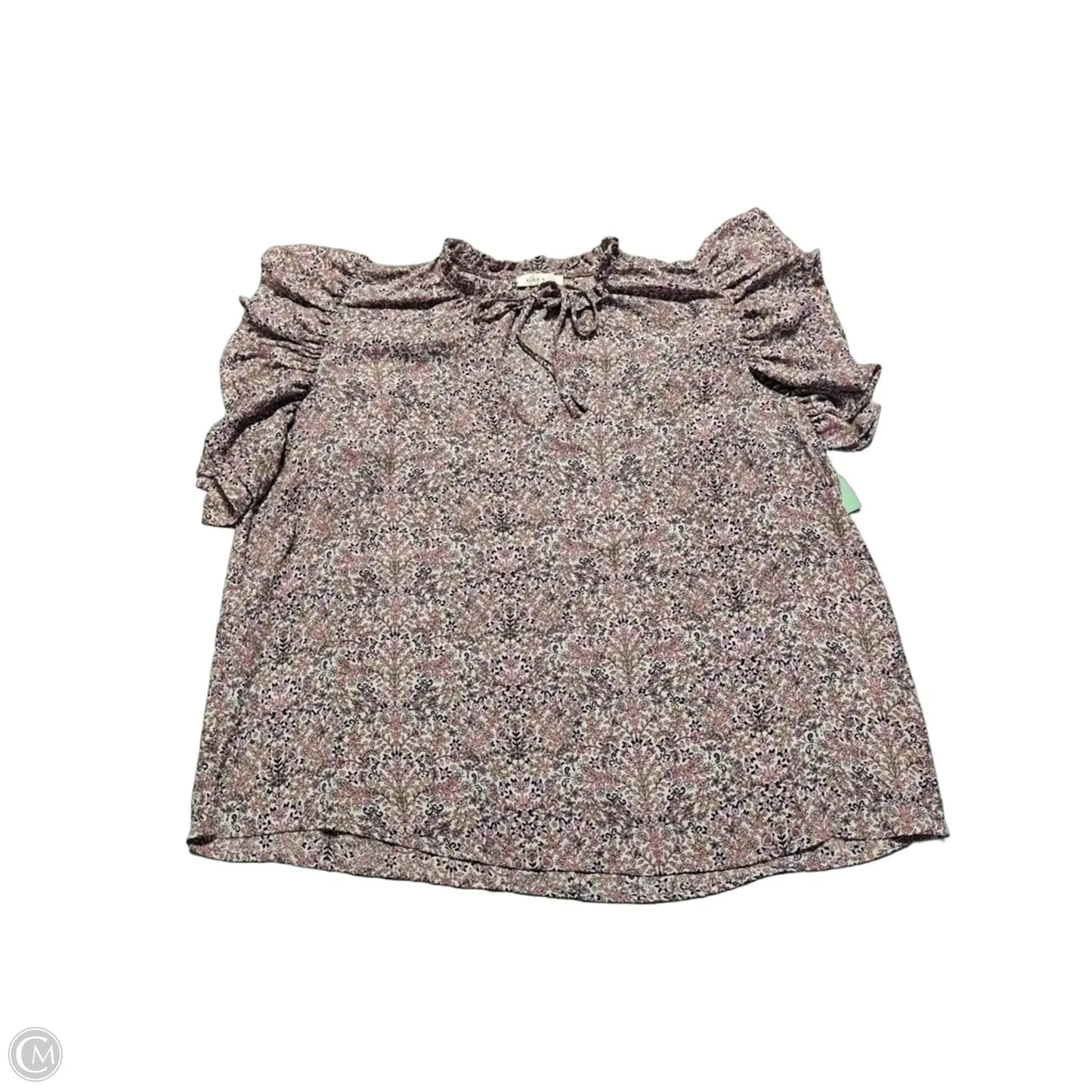 Blouse Short Sleeve By Cmc In Floral Print, Size: L
