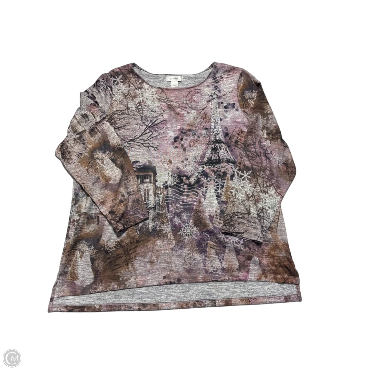 Top Short Sleeve By Cj Banks In Pink, Size: 1x