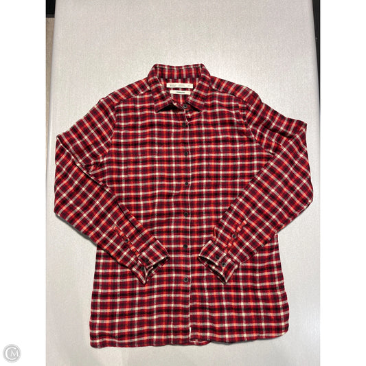 Top Long Sleeve By Woolrich In Plaid Pattern, Size: L
